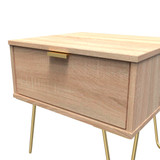 Linear Bardolino 1 Drawer Bedside Cabinet with Gold Hairpin Legs