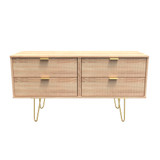 Linear Bardolino 4 Drawer Bed Box with Gold Hairpin Legs