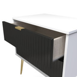 Linear Black and White 2 Drawer Midi Chest with Gold Hairpin Legs