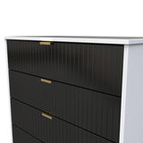 Linear Black and White 4 Drawer Chest with Gold Hairpin Legs