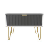 Linear Black and White 1 Drawer Midi Chest with Gold Hairpin Legs