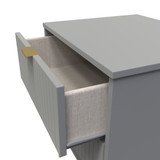 Linear Dust Grey 2 Drawer Bedside Cabinet with Hairpin Legs