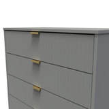 Linear Dust Grey 4 Drawer Chest with Gold Hairpin Legs