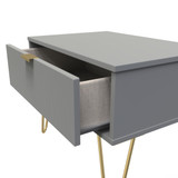 Linear Dust Grey 1 Drawer Midi Chest with Gold Hairpin Legs