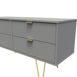 Linear Dust Grey 4 Drawer Bed Box with Gold Hairpin Legs