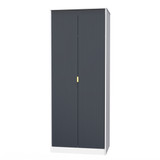 Linear Indigo and White 2 Door Wardrobe