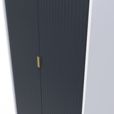 Linear Indigo and White 2 Door Wardrobe