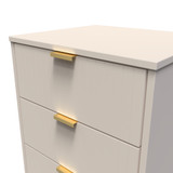 Linear Kashmir 5 Drawer Bedside Cabinet with Gold Hairpin Legs