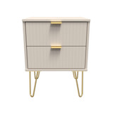 Linear Kashmir 2 Drawer Bedside Cabinet with Hairpin Legs