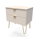 Linear Kashmir 2 Drawer Midi Chest with Gold Hairpin Legs
