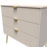 Linear Kashmir 3 Drawer Chest with Gold Hairpin Legs