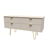 Linear Kashmir 4 Drawer Bed Box with Gold Hairpin Legs