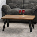 Quebec Dark Oak Effect and Black Wave Edge Coffee Table