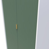 Linear Labrador Green and White 2 Door Wardrobe