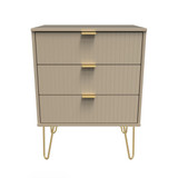 Linear Mushroom 3 Drawer Midi Chest with Gold Hairpin Legs