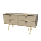 Linear Mushroom 4 Drawer Bed Box with Gold Hairpin Legs