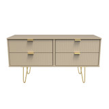 Linear Mushroom 4 Drawer Bed Box with Gold Hairpin Legs