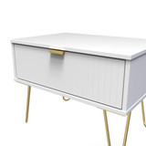 Linear White 1 Drawer Midi Chest with Gold Hairpin Legs