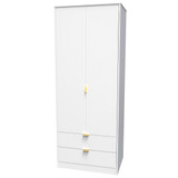 Linear White 2 Door 2 Drawer Wardrobe