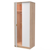 Linear White and Bardolino Oak 2 Door Wardrobe