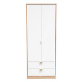 Linear White and Bardolino 2 Door 2 Drawer Wardrobe