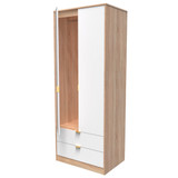 Linear White and Bardolino 2 Door 2 Drawer Wardrobe