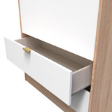 Linear White and Bardolino 2 Door 2 Drawer Wardrobe