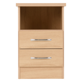 Nevada Sonoma Oak 2 Drawer Bedside Cabinet