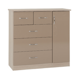Nevada Oyster and Oak 5 Drawer Low Wardrobe 