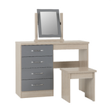 Nevada Grey and Oak Dressing Table Set 