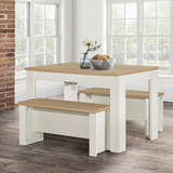 Highgate Cream Dining Table & Bench Set