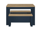 Highgate Navy Blue Dining Table & Bench Set