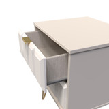 Cube Kashmir Gloss 2 Drawer Bedside Cabinet with Gold Hairpin Legs