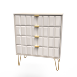 Cube Kashmir Gloss 4 Drawer Chest with Gold Hairpin Legs