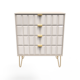 Cube Kashmir Gloss 4 Drawer Chest with Gold Hairpin Legs