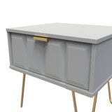 Cube Shadow Matt 1 Drawer Bedside Cabinet with Gold Hairpin Legs