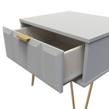 Cube Shadow Matt 1 Drawer Bedside Cabinet with Gold Hairpin Legs