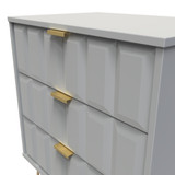 Cube Shadow Matt 3 Drawer Midi Chest with Gold Hairpin Legs