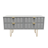 Cube Shadow Matt 4 Drawer Bed Box with Gold Hairpin Legs