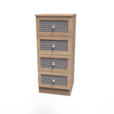 Rattan Bardolino 4 Drawer Bedside Cabinet 