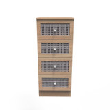 Rattan Bardolino 4 Drawer Bedside Cabinet 