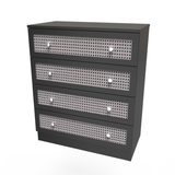 Rattan Black Ash 4 Drawer Chest