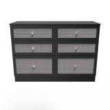 Rattan Black Ash 6 Drawer Chest