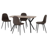 Athens Oak and Brown Faux Leather Round Dining Set 