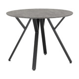 Athens Concrete and Black Round Dining Set with 4 Baby Pink Avery Chairs 