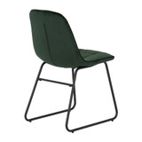 Athens Concrete and Black Round Dining Set with 4 Emerald Green Chairs 