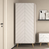 Dixie Dusty Grey and White 2 Door Wardrobe