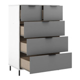 Madrid Grey and White Gloss 3+2 Drawer Chest