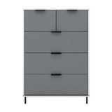 Madrid Grey and White Gloss 3+2 Drawer Chest