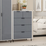 Madrid Grey and White Gloss 3+2 Drawer Chest